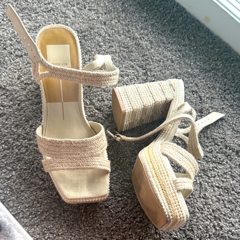 Dolce Vita pearl platform sandals
